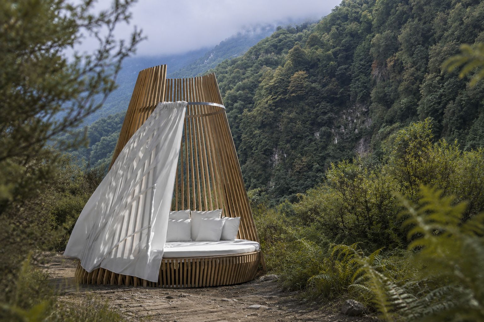 Destress: a daybed in the forest