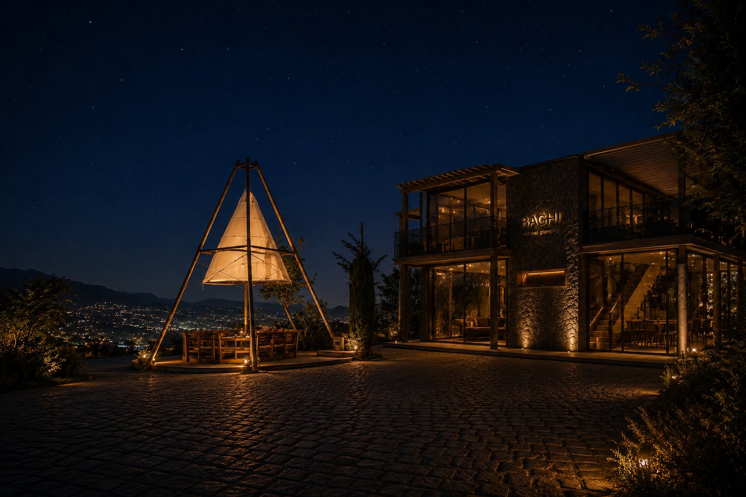 BAGHI entrance at night