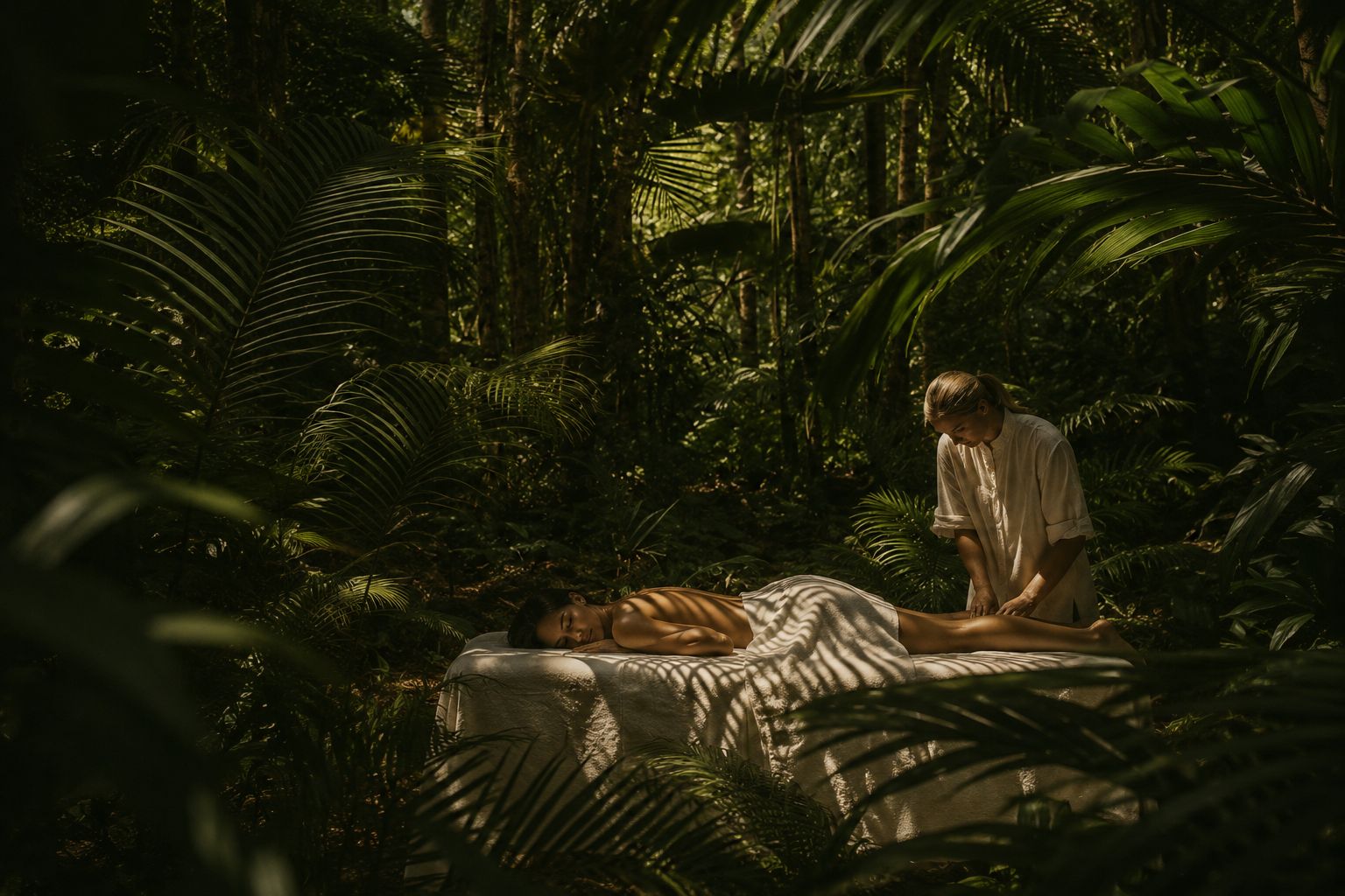 A massage in the forest