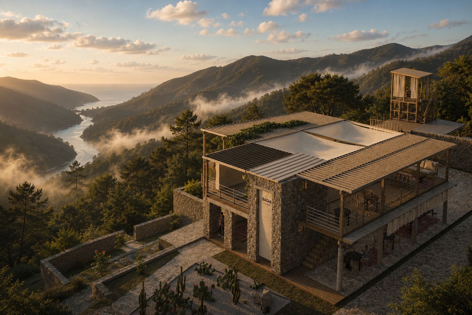 Energizing: the spa house above the valley