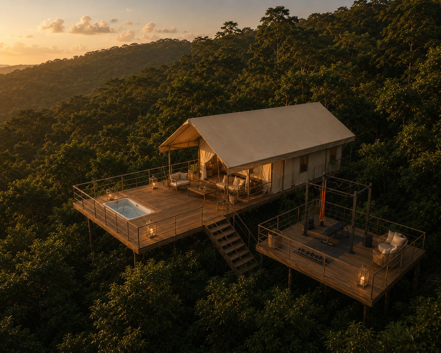 Tent Lodge exterior — outside the room