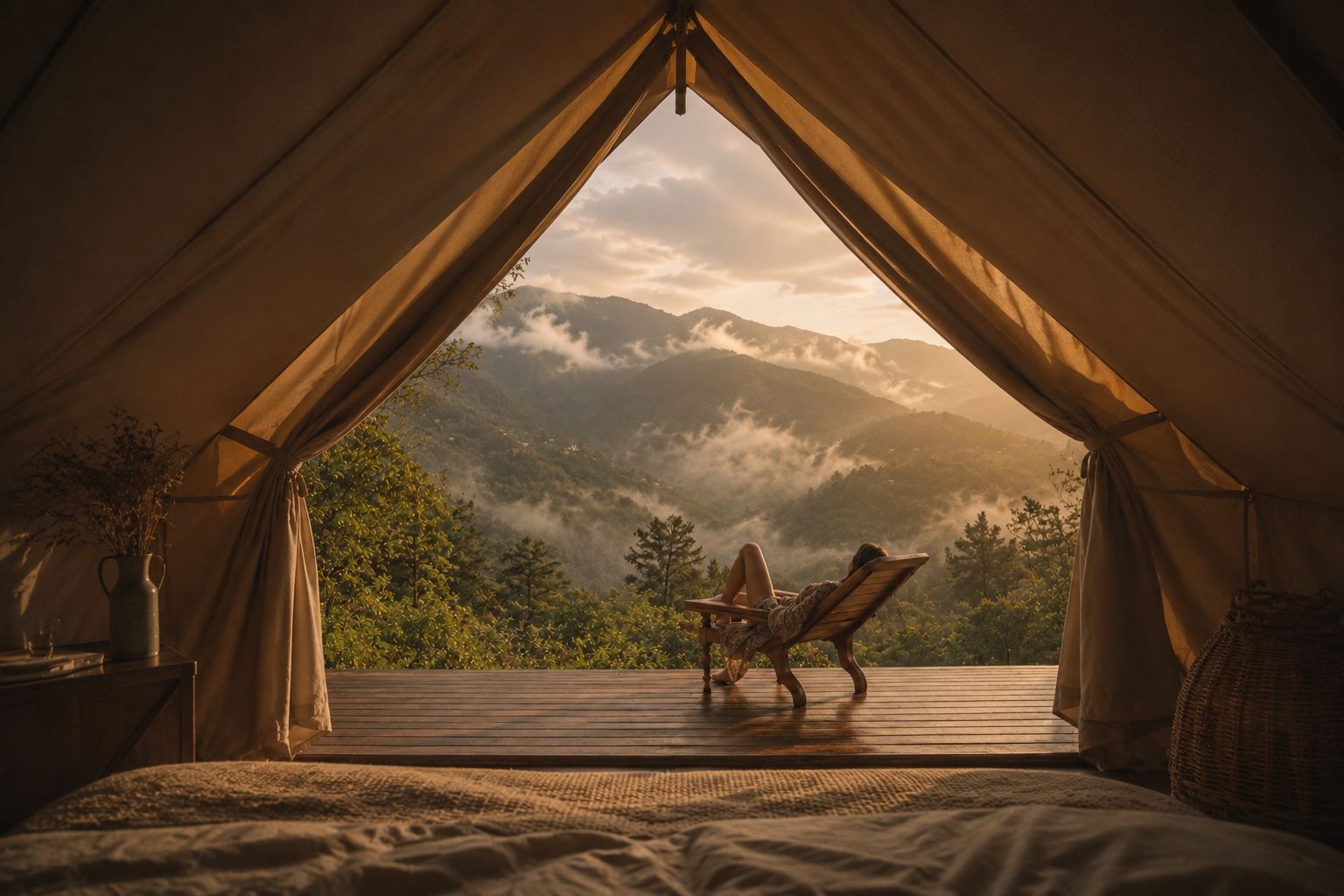 The valley from the lodge bed